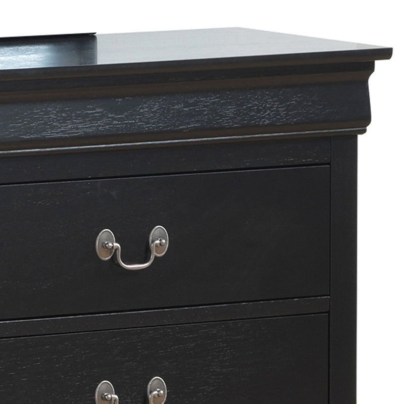 Elegant black dresser from Glory Furniture with traditional design, featuring multiple drawers and classic style.