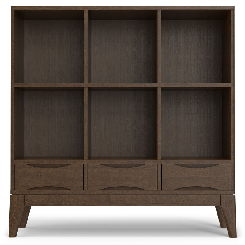Harper - Low 6 Cube Storage With Drawers - Walnut Brown - R&R Furniture Gallery (Fountain Valley, CA)