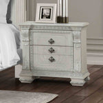 Promenade - Nightstand w/ Hidden Drawer USB A-C, Wire Brushed White