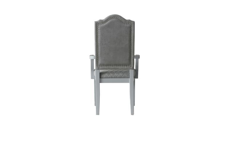 House Marchese - Arm Chair (Set of 2) - Two Tone Gray Fabric & Pearl Gray - R&R Furniture Gallery (Fountain Valley, CA)