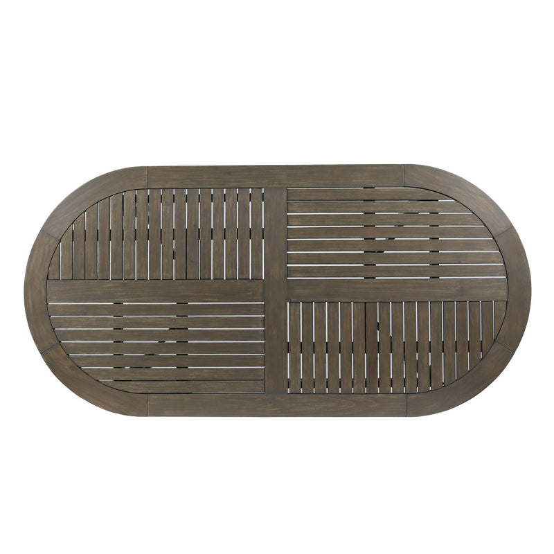 Outdoor Table With Smooth Lines, Slat Top - R&R Furniture Gallery (Fountain Valley, CA)