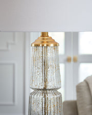 Bakersboro - Glass Table Lamp - Clear / Gold Finish - R&R Furniture Gallery (Fountain Valley, CA)