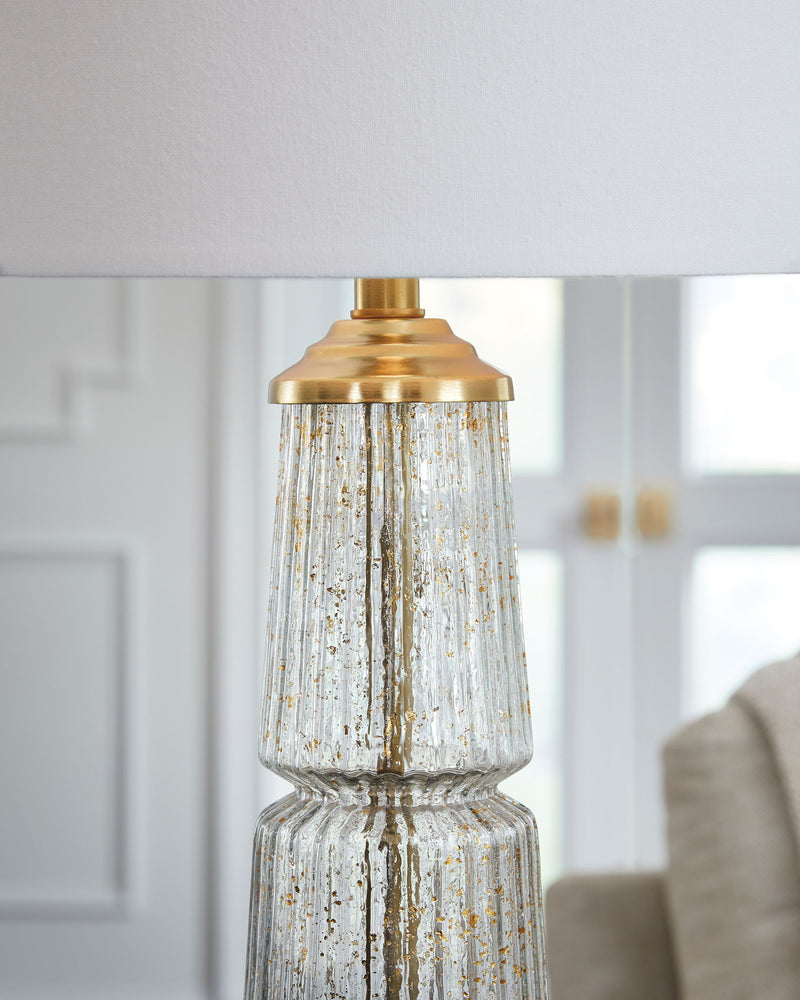 Bakersboro - Glass Table Lamp - Clear / Gold Finish - R&R Furniture Gallery (Fountain Valley, CA)