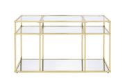 Uchenna - Sofa Table - Clear Glass & Gold - R&R Furniture Gallery (Fountain Valley, CA)