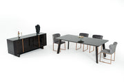 Chadwick Modern Ebony & Rosegold Dining Table — view 3