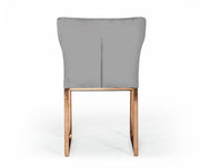 Chadwick Modern Grey Velvet & Rosegold Dining Chair — view 2