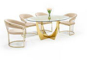 Chambers - Glass & Gold Dining Table — view 2
