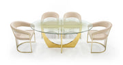 Chambers - Glass & Gold Dining Table — view 3