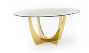 Chambers - Glass & Gold Dining Table — view 5