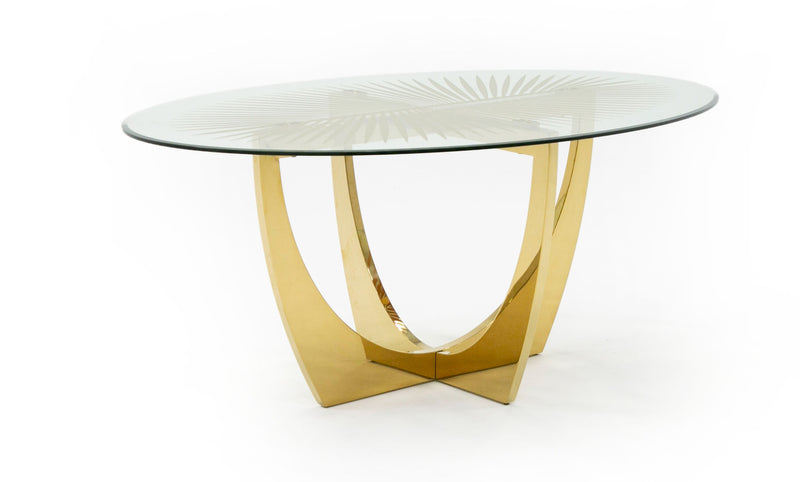Chambers - Glass & Gold Dining Table — view 5
