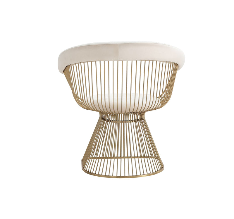 Chandler - Modern Beige Velvet & Gold Dining Chair — view 3