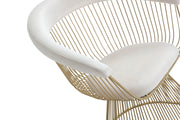 Chandler - Modern Beige Velvet & Gold Dining Chair — view 4