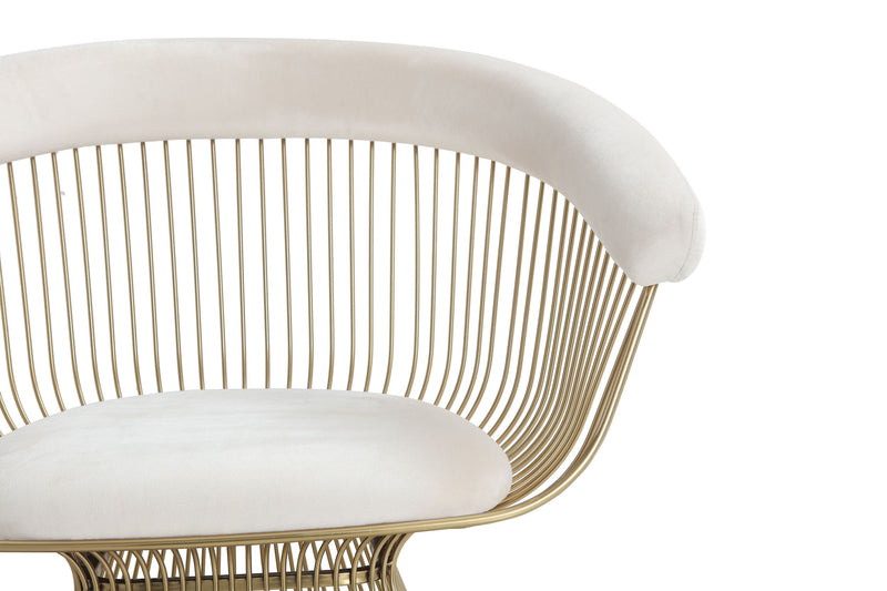 Chandler - Modern Beige Velvet & Gold Dining Chair — view 5