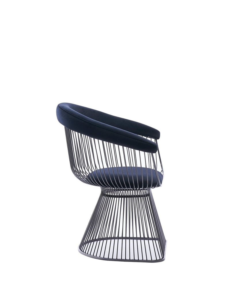 Chandler - Modern Black Velvet & Black Stainless Steel Dining Chair — view 2