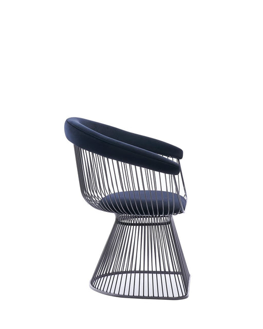Chandler - Modern Black Velvet & Black Stainless Steel Dining Chair — view 2