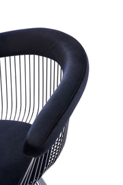 Chandler - Modern Black Velvet & Black Stainless Steel Dining Chair — view 4