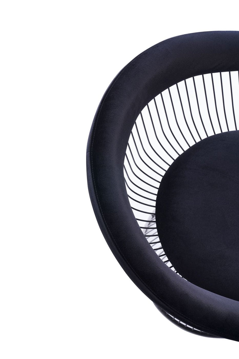 Chandler - Modern Black Velvet & Black Stainless Steel Dining Chair — view 5