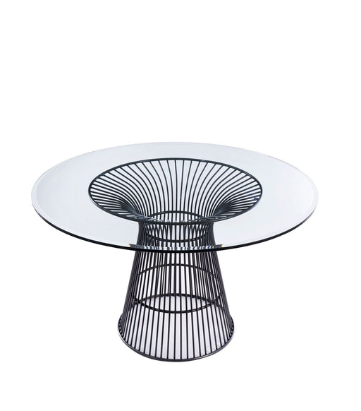 Chandler - Modern Round Glass & Black Stainless Steel Dining Table