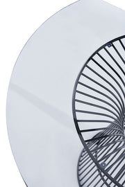 Chandler - Modern Round Glass & Black Stainless Steel Dining Table — view 3