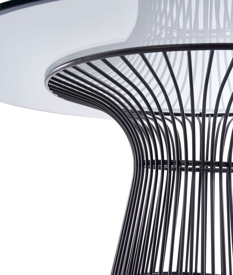 Chandler - Modern Round Glass & Black Stainless Steel Dining Table — view 5