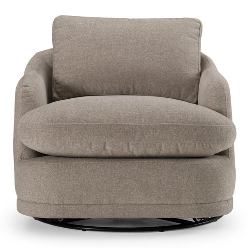 Chantry - Modern Grey Sand Fabric Swivel Accent Chair — view 2