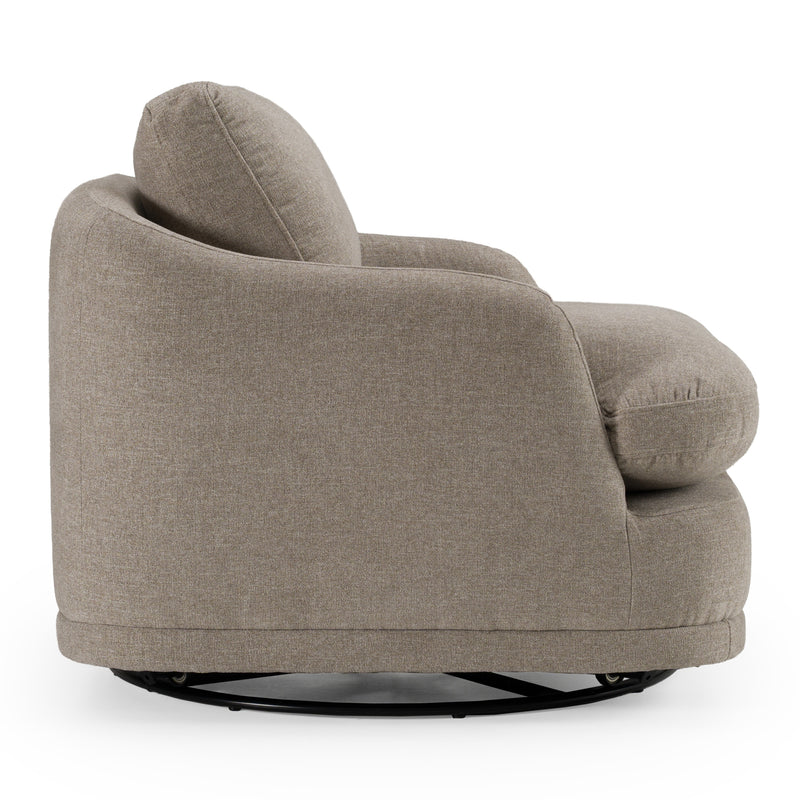 Chantry - Modern Grey Sand Fabric Swivel Accent Chair — view 3