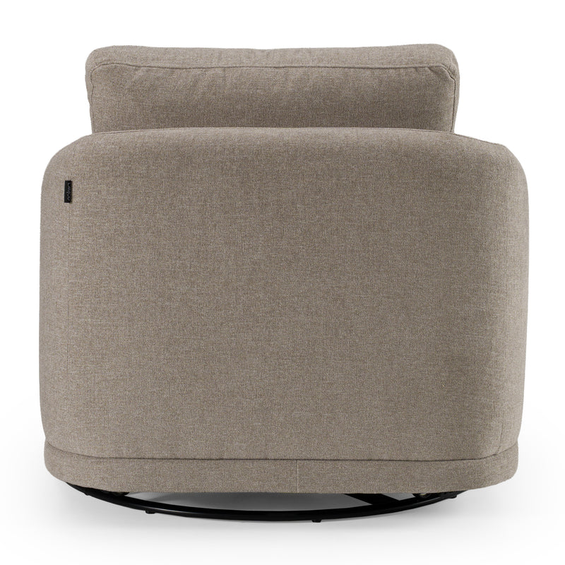 Chantry - Modern Grey Sand Fabric Swivel Accent Chair — view 4