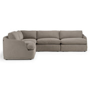 Chantry - Modern Grey Sand Fabric Sectional Sofa — view 2