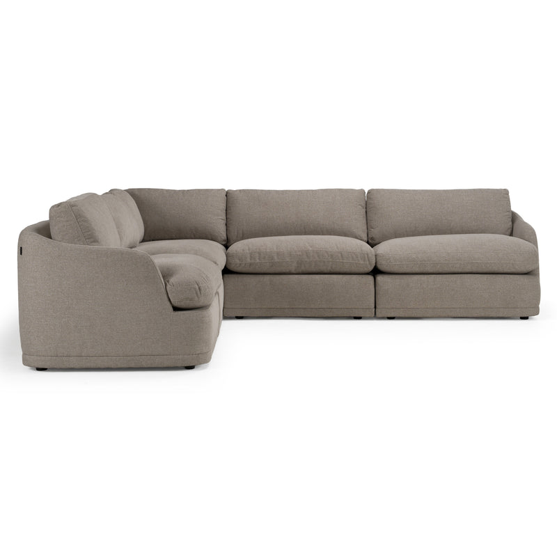 Chantry - Modern Grey Sand Fabric Sectional Sofa — view 2