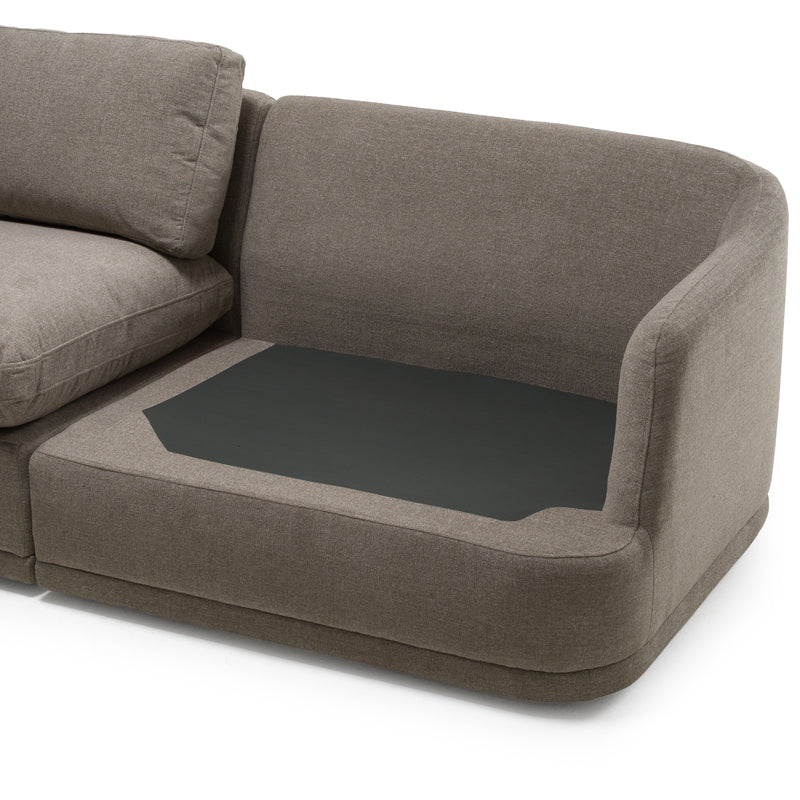 Chantry - Modern Grey Sand Fabric Sectional Sofa — view 4