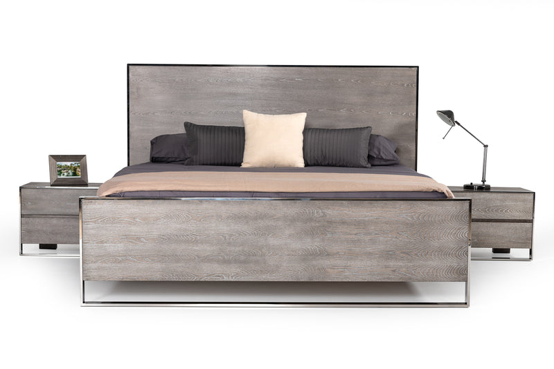 Arlene Modern Grey Elm Nightstand — view 3