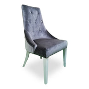Charlotte - Grey Velour & White High Gloss Dining Chair (Set of 2) — view 5