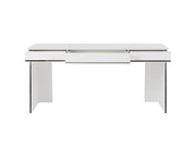 Chelsey- Modern White and Stainless Steel Desk — view 3