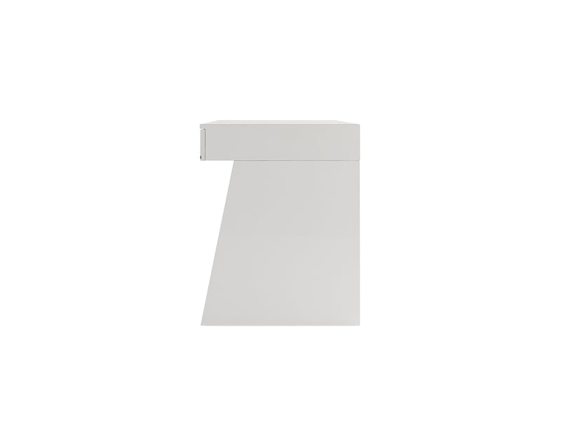 Chelsey- Modern White and Stainless Steel Desk — view 5