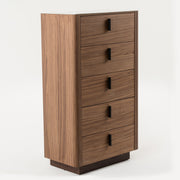 Chelton- Contemporary Walnut and White Ceramic Chest — view 3