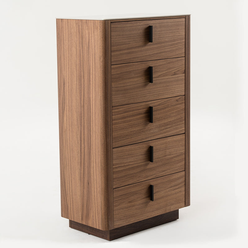 Chelton- Contemporary Walnut and White Ceramic Chest — view 3