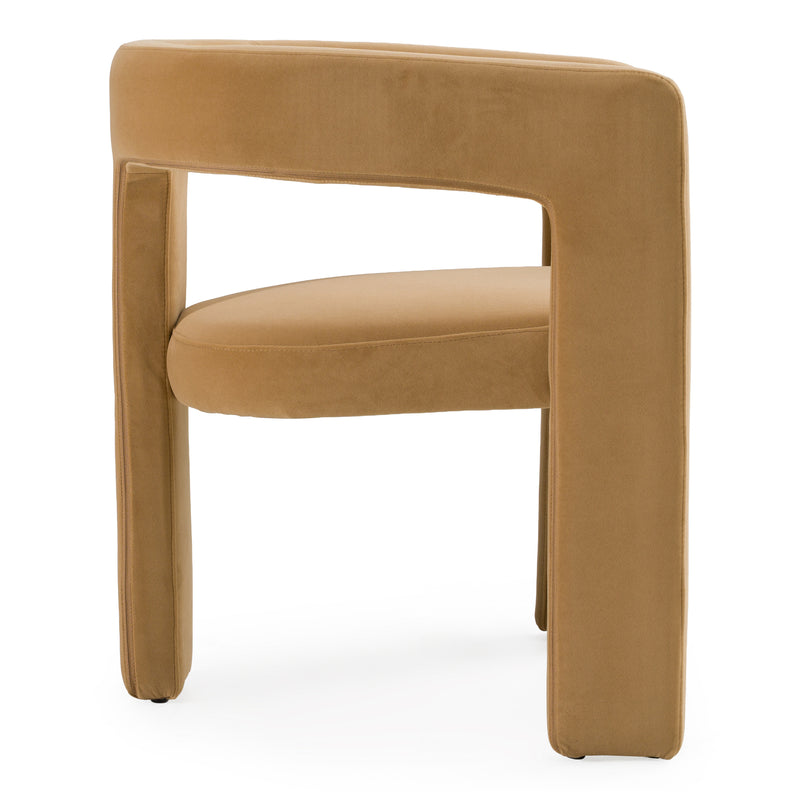 Cherish - Modern Tan Fabric Dining Chair — view 3