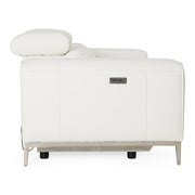 Chignik - Modern White Leather Sofa w/ 2 Recliners — view 2