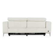 Chignik - Modern White Leather Sofa w/ 2 Recliners — view 3