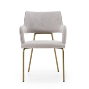 Childers - Modern Grey Fabric + Antique Brass Dining Chair