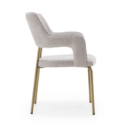 Childers - Modern Grey Fabric + Antique Brass Dining Chair — view 2