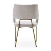 Childers - Modern Grey Fabric + Antique Brass Dining Chair — view 3