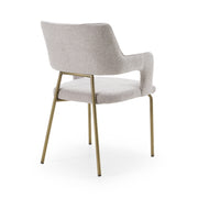 Childers - Modern Grey Fabric + Antique Brass Dining Chair — view 4