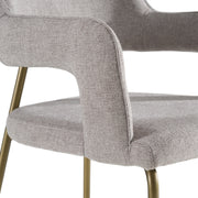 Childers - Modern Grey Fabric + Antique Brass Dining Chair — view 5