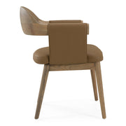 Chinook - Modern Brown Vegan Leather + Buckwheat Ash Dining Chair — view 2