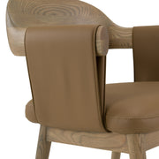 Chinook - Modern Brown Vegan Leather + Buckwheat Ash Dining Chair — view 5