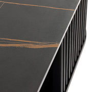 Chip - Modern Black Ceramic + Black Ash Square Coffee Table — view 3