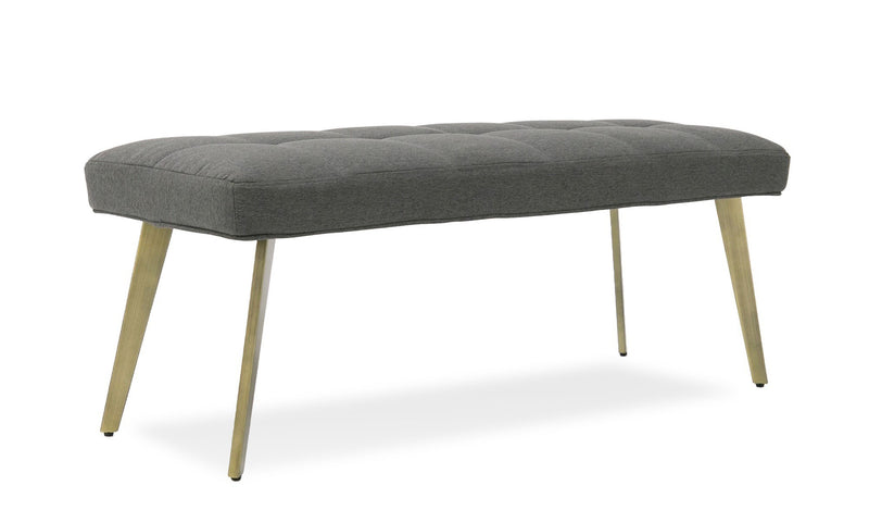 Cici - Contemporary Grey & Antique Brass Bench — view 2