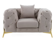 Clarice - Transitional Light Beige Velvet Chair