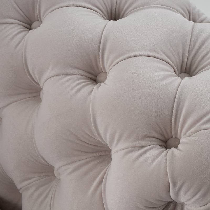 Clarice - Transitional Light Beige Velvet Chair — view 5